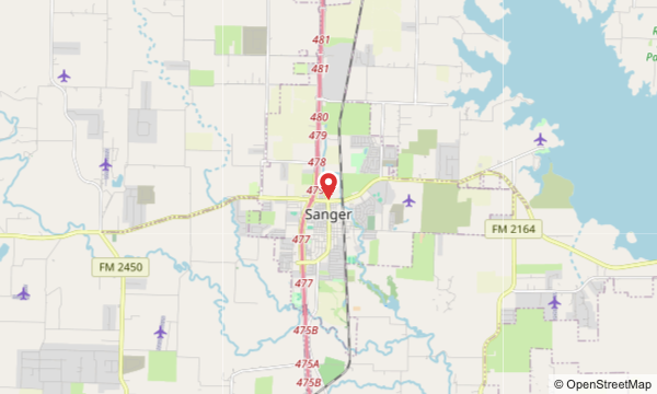Sanger, TX map